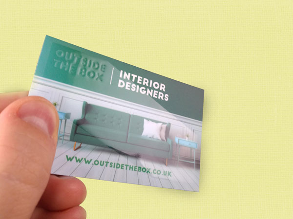 An example of a business card with Spot UV
