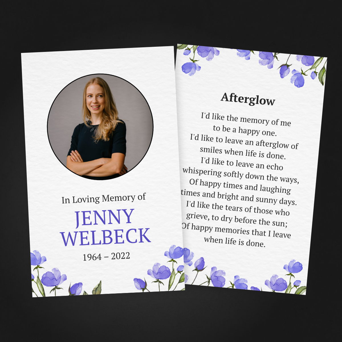 Funeral Memorial Cards