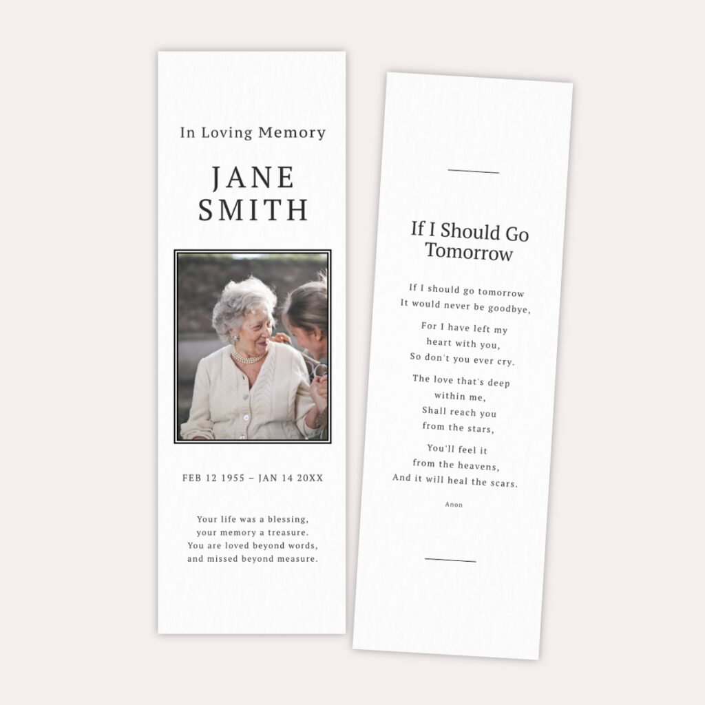 Bookmark Template Formal Design