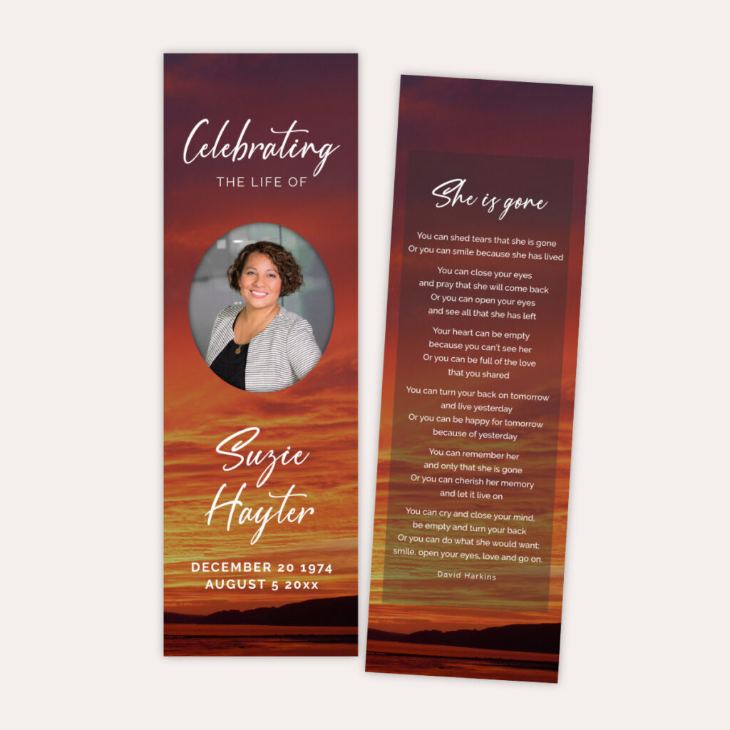 Bookmark Template Sunset Design