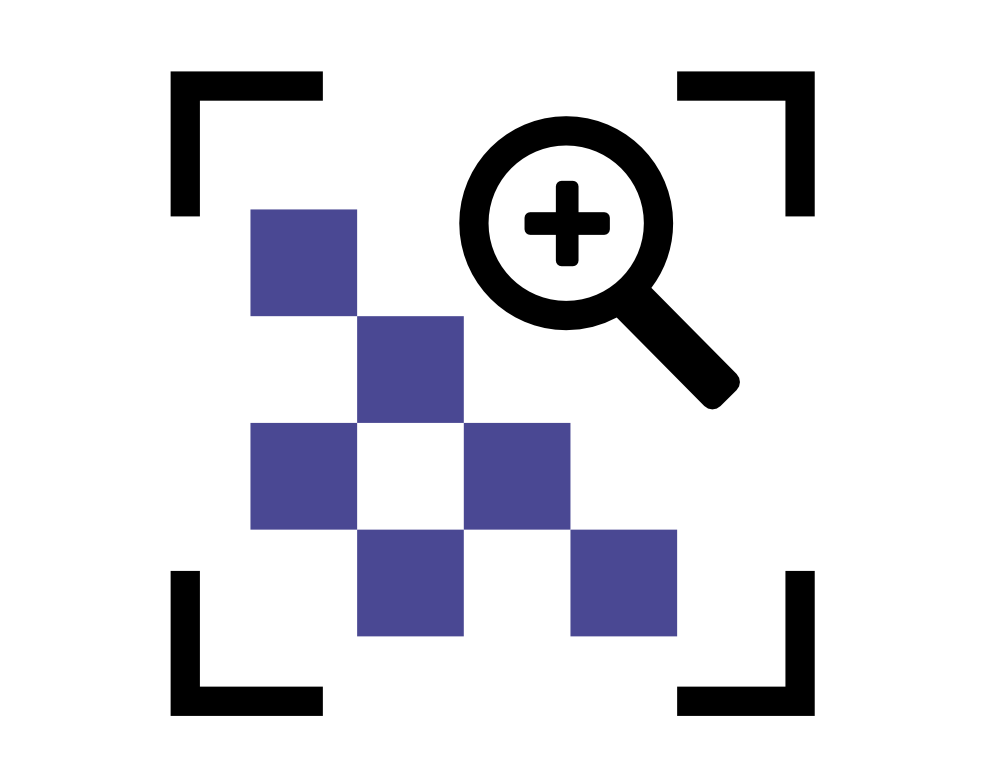 Simple Icon representing the Image Resolution needed