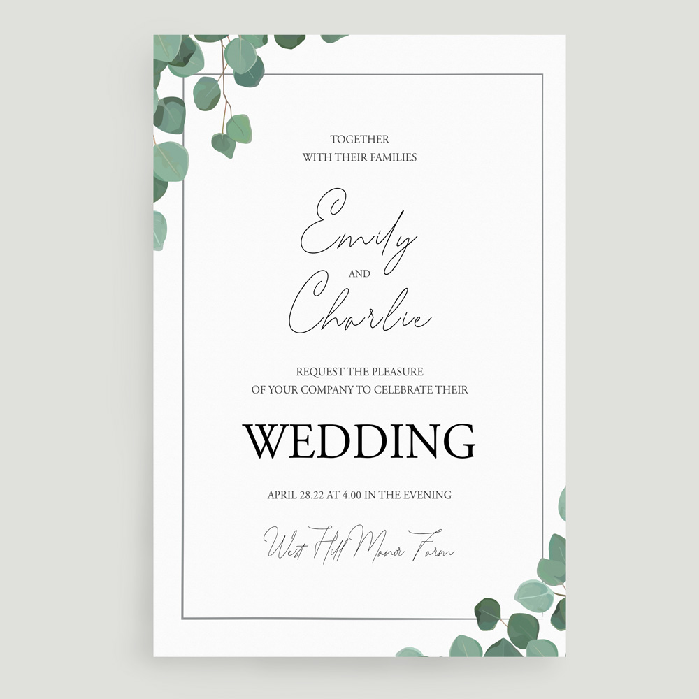 Eucalyptus Wedding Invite