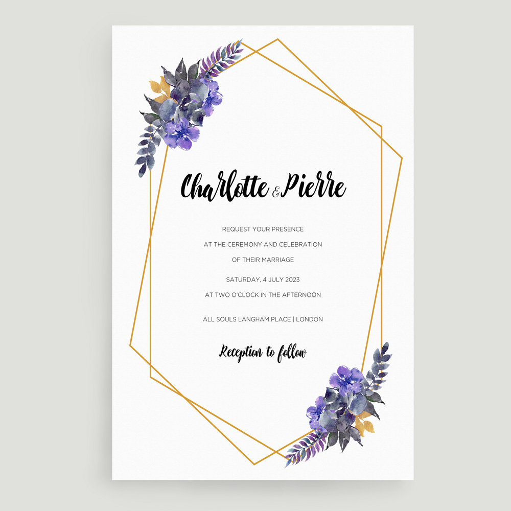 Wedding Invite Geometric Floral