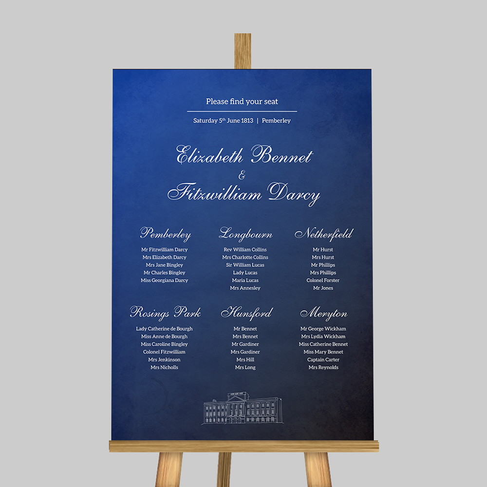 Table Plan Blue Textured