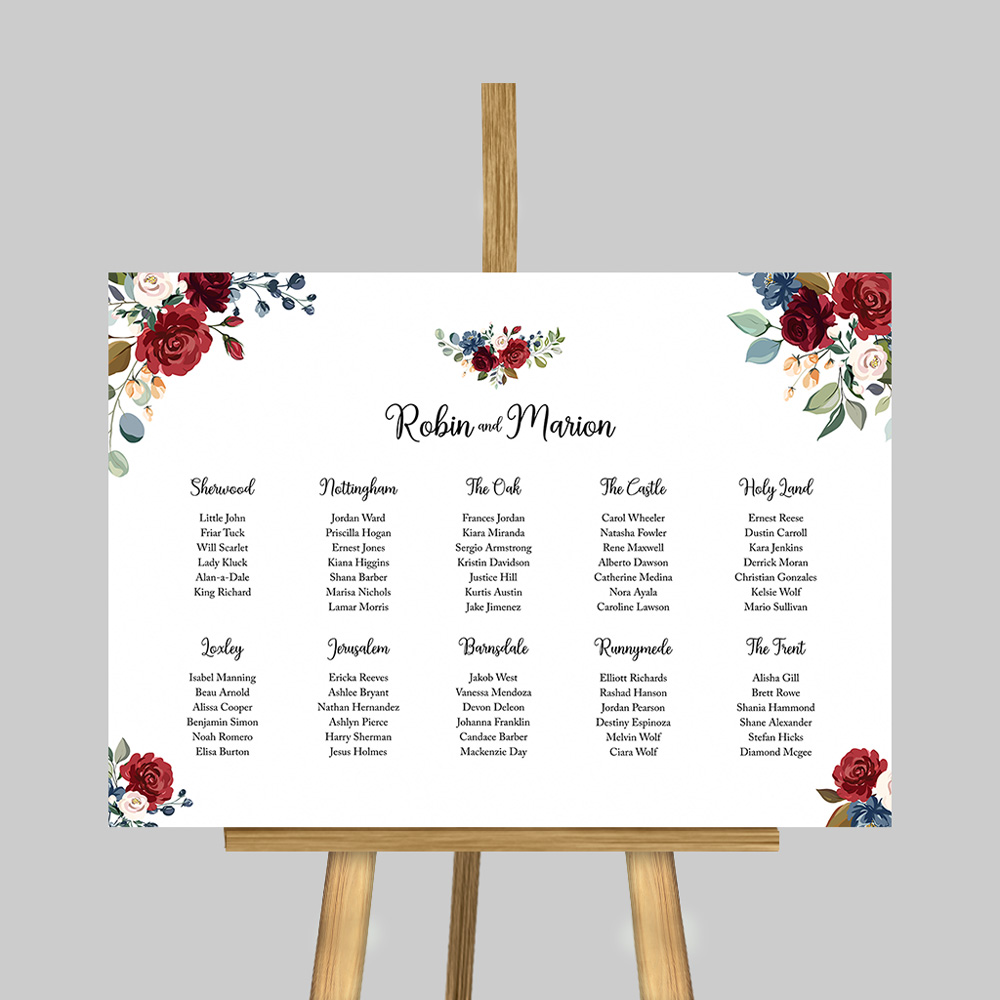 Table Plan Floral