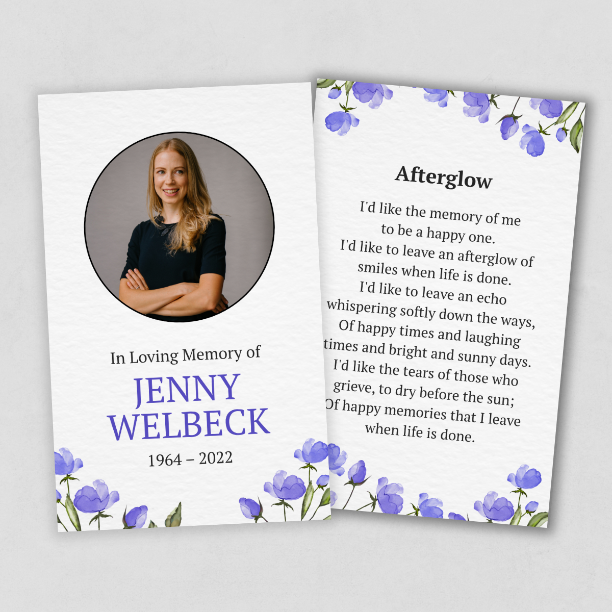 Funeral Memorial Cards