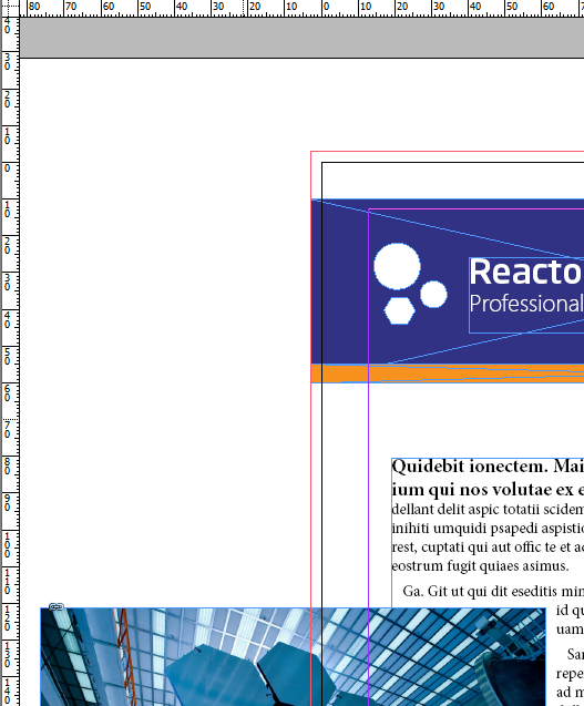 An example of bleed area being correctly utilised because the items that reach the edge of the page now extend into the bleed area.