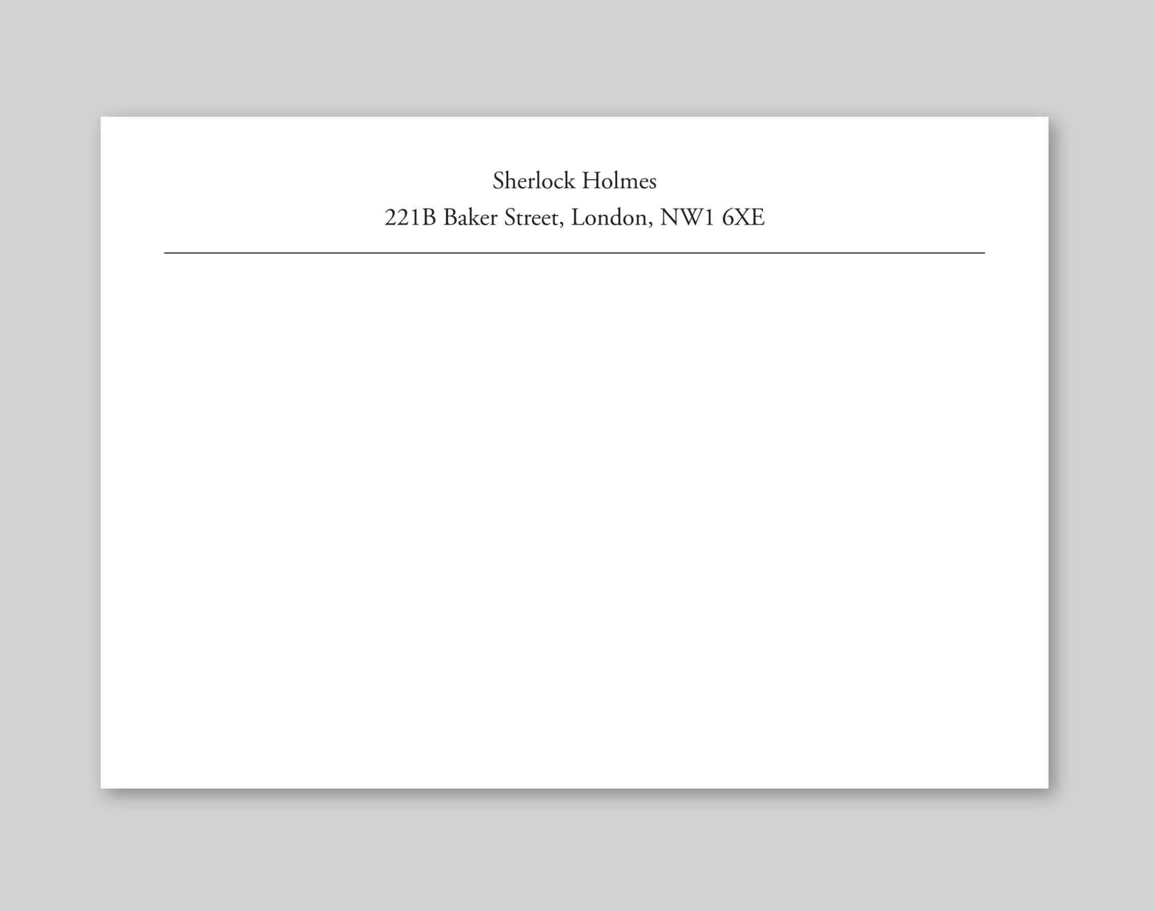 Headed Card Standard Example